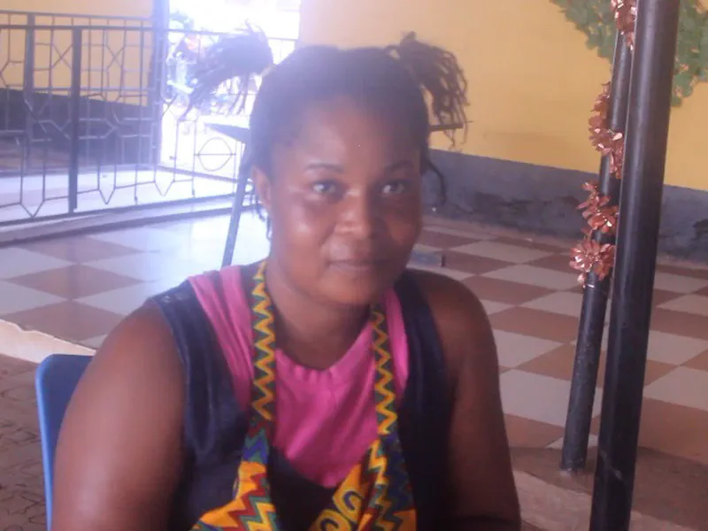 Joyce Adomah preparing food at Afrididisco in Drobo