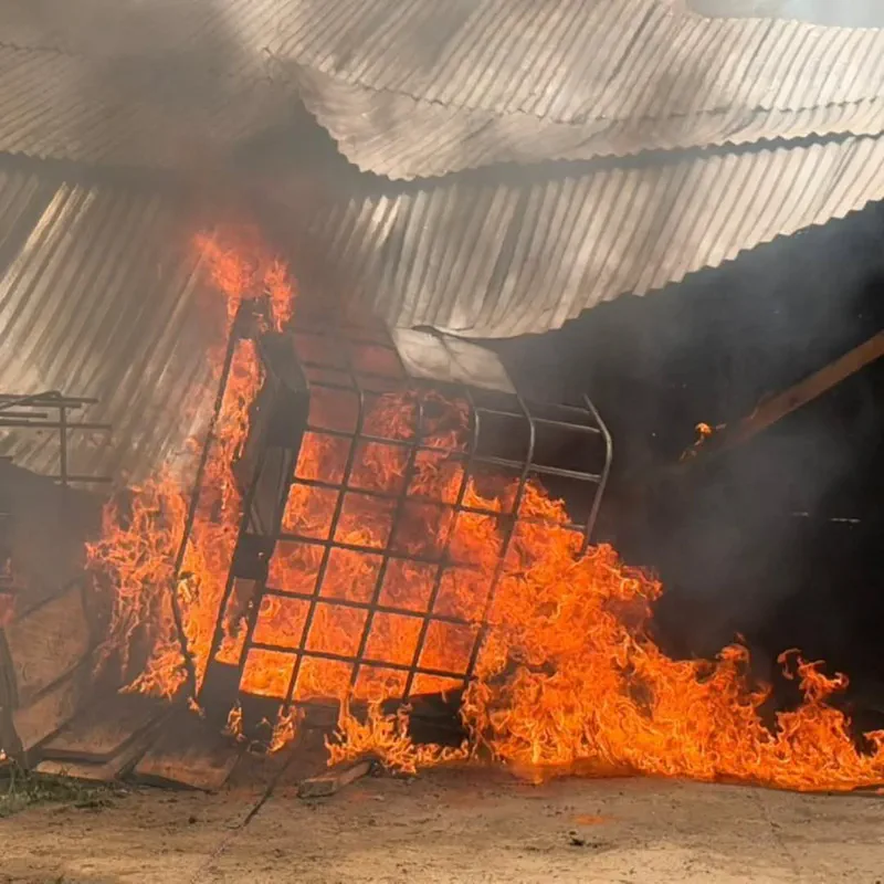 Illegal mining machinery set ablaze during NAIMOS operation