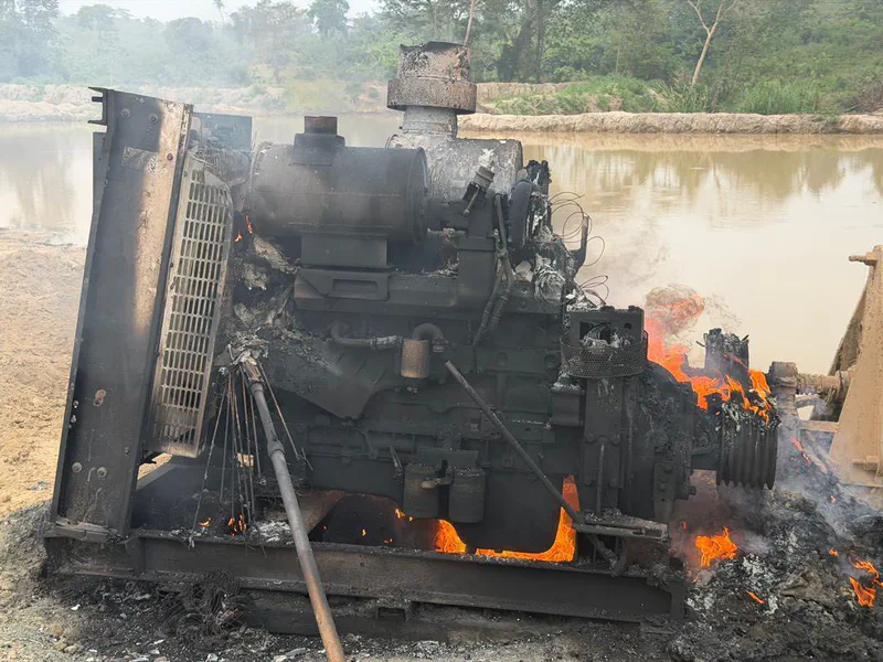 NAIMOS destroys galamsey equipment to protect rivers and farmlands